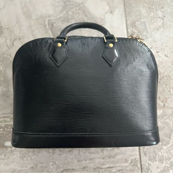 Louis Vuitton Alma PM Epi Leather Top Handle Bag, Black - Picture 1 of 16